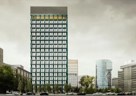 В бизнес-центре Tower D в квартале STONE Towers начался монтаж лифтов Mitsubishi