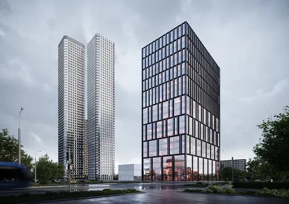 В бизнес-центре «STONE Дмитровская» монолитные работы выполнены на 30%