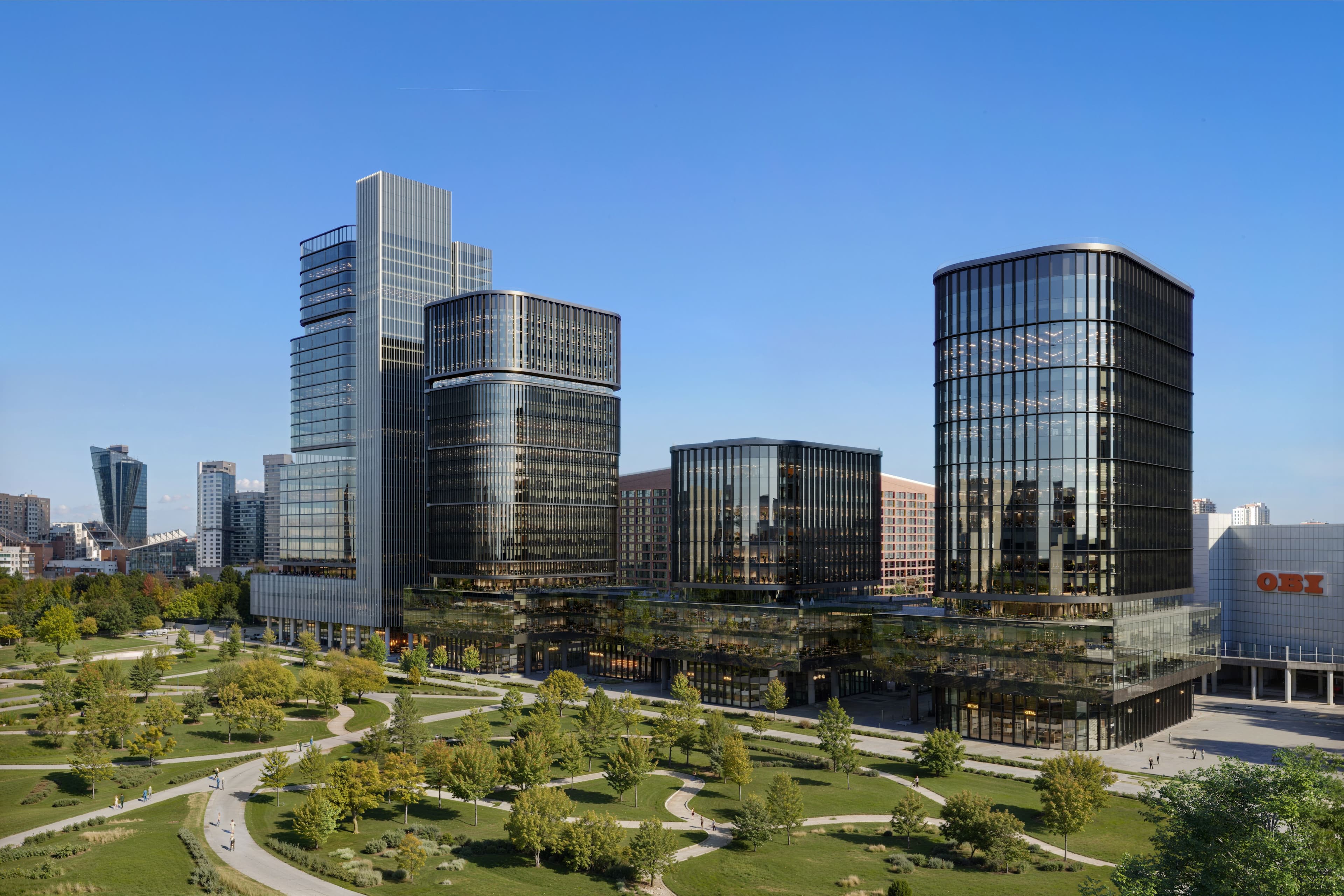 Вид из парка на STONE Ходынка 2